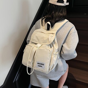 P 18352 Ins Style Solid Color Backpack ��ˇ���e�p��� �羳��