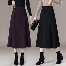 垂感修身通勤时尚A字裙长款高腰半身裙2025年春夏新款显瘦伞裙