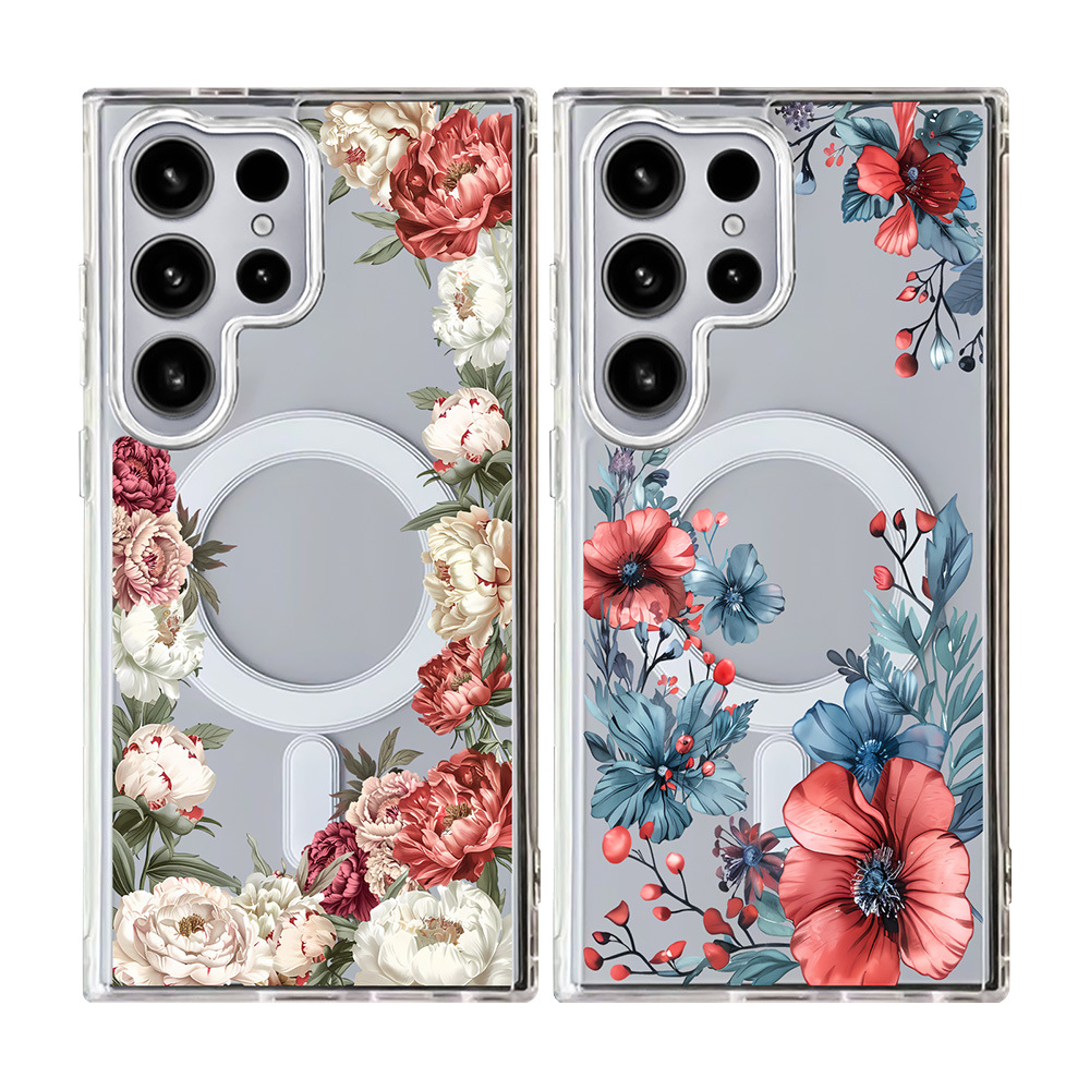 40g Weight Samsung Applicable Brands Phone Cases Classification PC, tpu Material Flower Pattern Simple Style, Classic Style Style PC Tpu Flower Simple Style Classic Style Phone Cases Phone Accessories 3