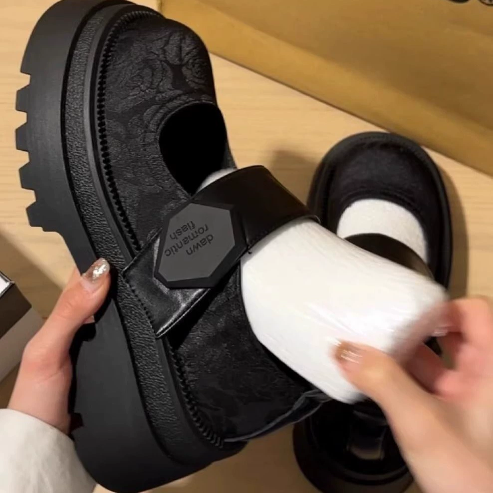 Женские туфли Мэри Джейн, новинка 2025 года, хит продаж, туфли в национальном стиле во французском стиле с юбками, женская обувь, маленькие кожаные туфли на толстой подошве