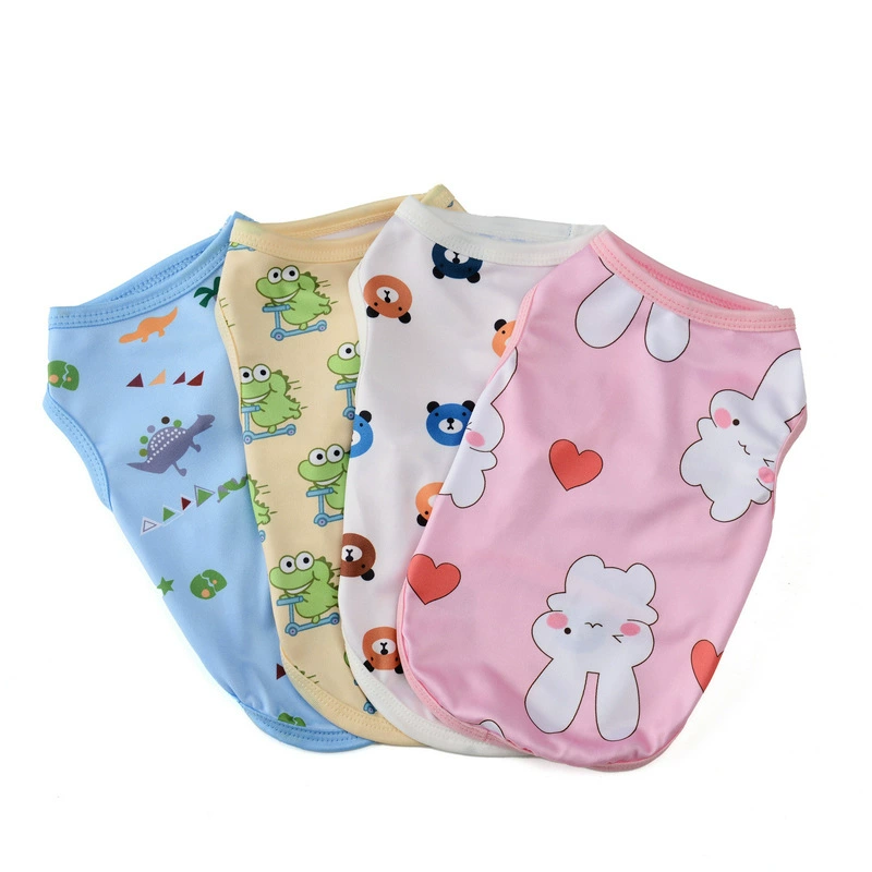 Летний тонкий жилет для собак, изготовленный на заказ, с защитой от солнца, с мультяшным принтом, для собак породы Тедди и Французский бульдог.