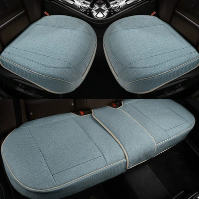 New Full-Coverage Linen Car Seat Cushion for Single Front Seat, Breathable and Suitable for All Seasons, Cross-Border Purchase with Labeling