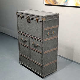 美式乡村工业风复古个性皮艺置物柜设计师创意客厅酒吧会所红酒柜