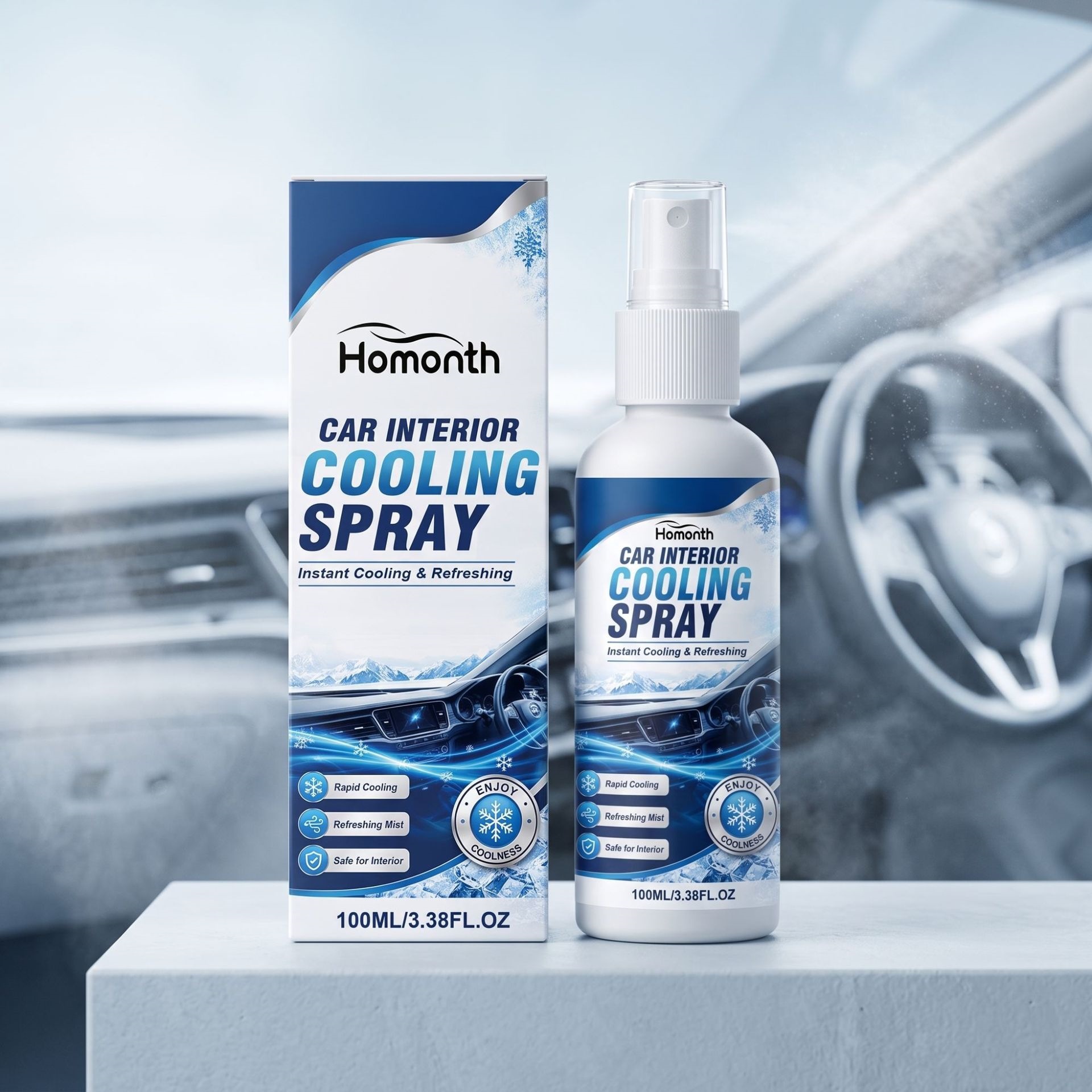 HOMONTH Car Interior Cooling Spray - Summer Car Interior Cooling Spray for Outdoor Parking