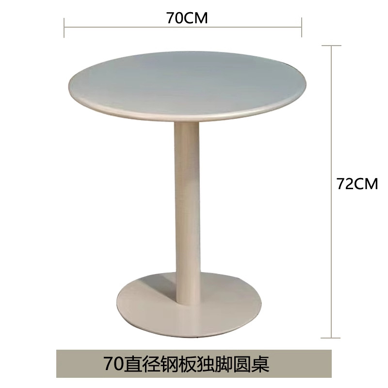Mesa redonda de un solo pie de placa de acero de 70 diámetro
