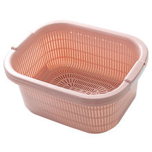 双层洗菜盆沥水篮家用塑料筛子菜筛厨房多功能果盆水果篮洗菜篮子