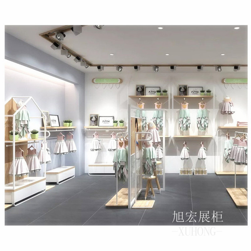 童装店货架定制 儿童服装店用的服装陈列展示架商场展架优惠烤漆