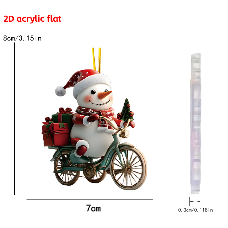 Nuevos productos transfronterizos Santa decoración colgante de Navidad árbol de Navidad decoración para el hogar colgante acrílico 2D image 7