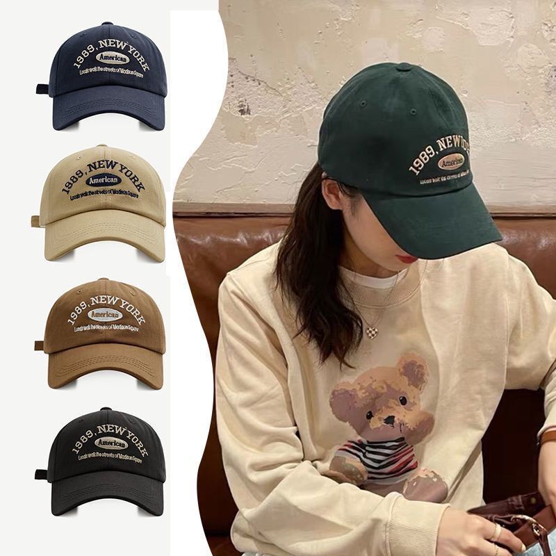 New Baseball Cap Unisex All-Season Versatile Street Letter Embroidery 1989 Duckbill Cap Summer Couple Korean Version