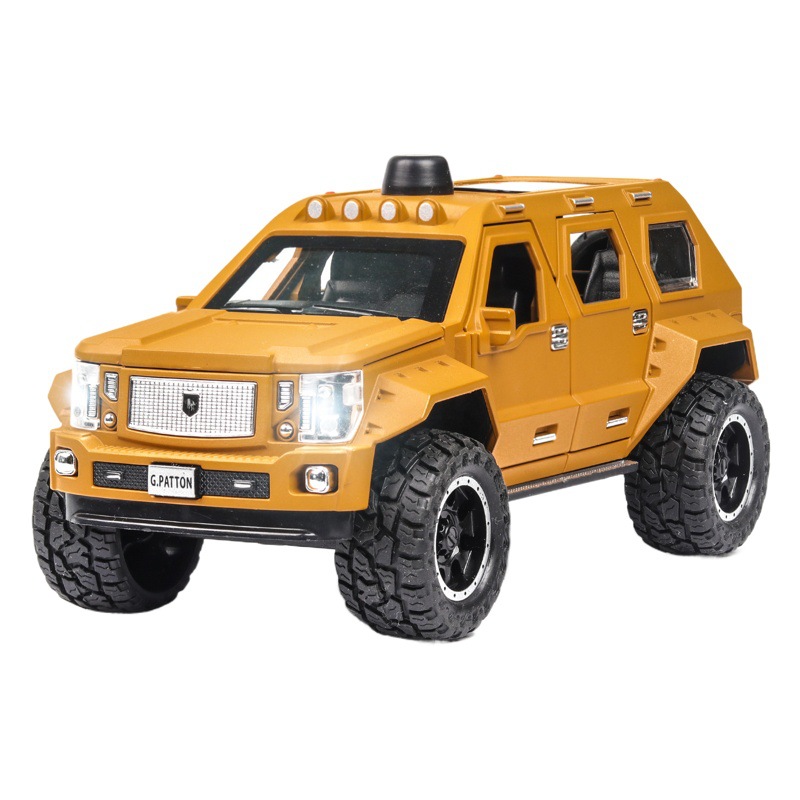 Coche de aleación modelo de coche 1:24 George Barton Puerta Abierta sonido y luz Tire hacia atrás juguete off-road música coche modelo decoración colección
