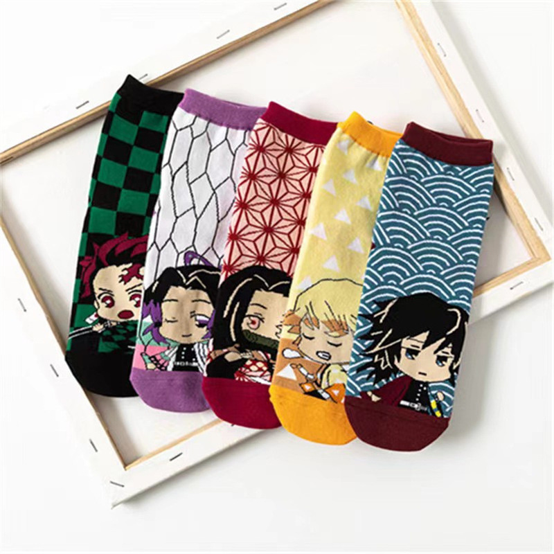Demon Slayer Socks Anime Boat Socks Volleyball Cross-Border Supply Direct from Manufacturer Japanese and Korean Socks Casual Versatile