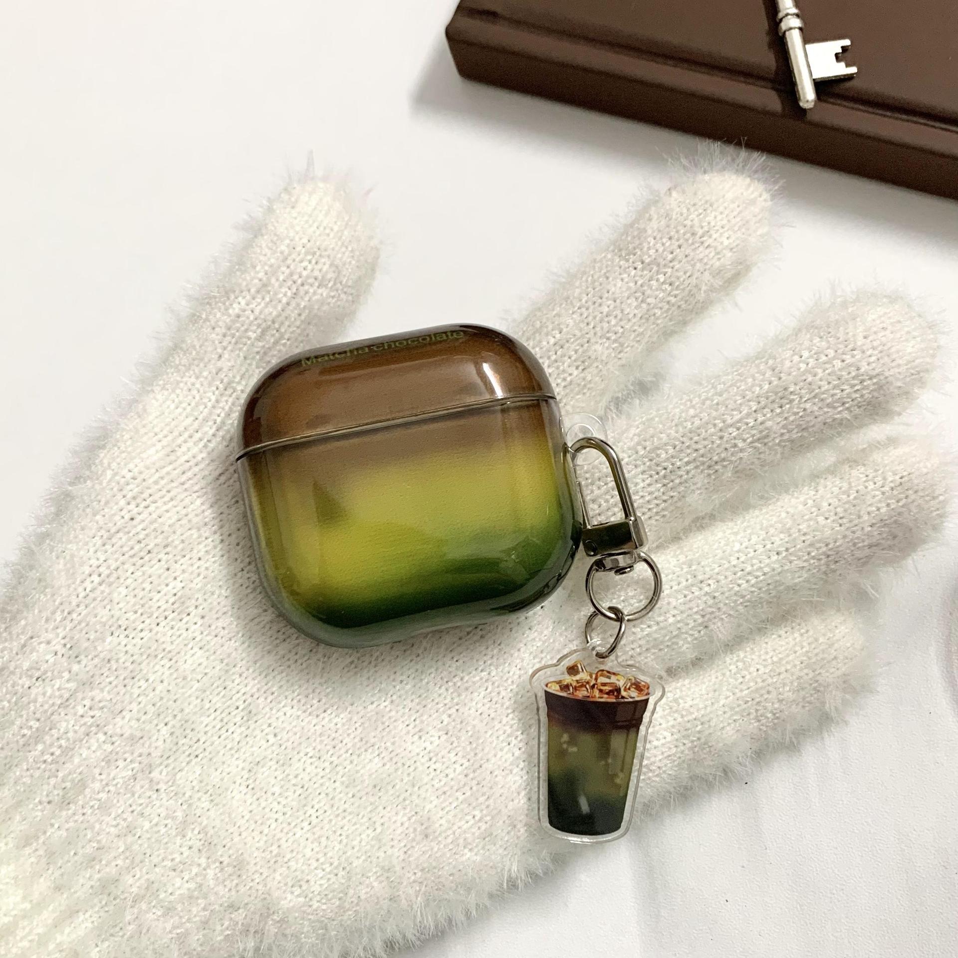 Funda para auriculares de cuarta generación marrón verdoso degradado simple para auriculares estilo retro para Apple 1/2 generación funda protectora para auriculares pro2