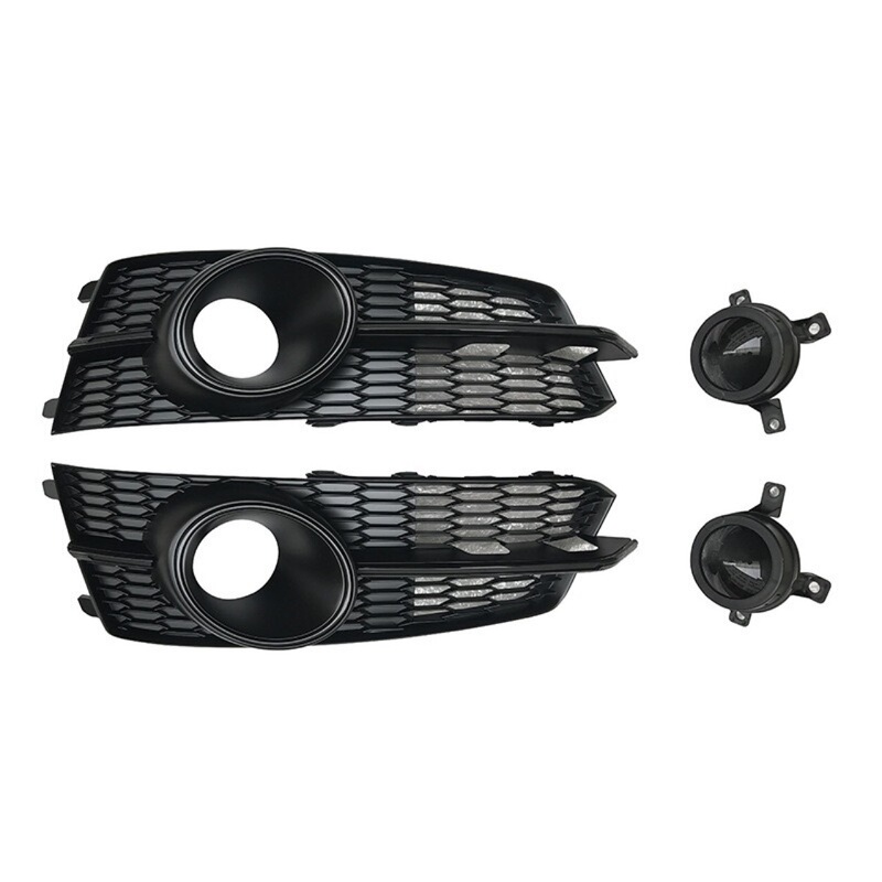 For Audi A6Lc7 S-Line Front Bumper Lower Mesh Honeycomb Fog Light Grille Fog Lamp Frame Car Accessories