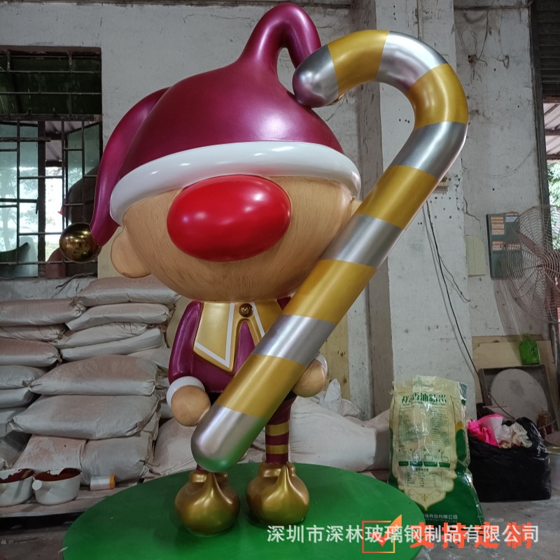 FPVC escultura de Navidad dibujos animados escultura circular puerta de drenaje modelado adornos de puerta cuadrada decoración elefante tridimensional