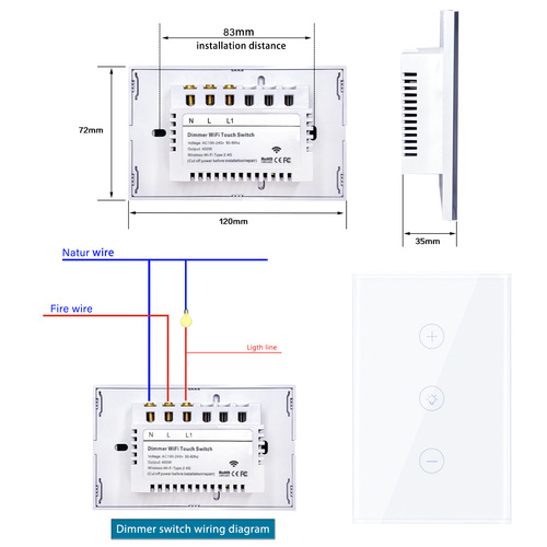 Graffiti beauty WiFi dimming switch controllable silicon infinitely dimming APP wireless remote control