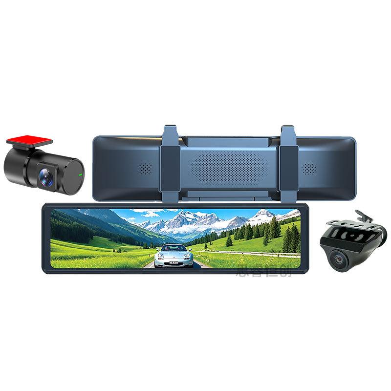 New 4K Streaming Driving Recorder Wifi Interconnection Dual External Pull Split Digital Rearview Mirror Dashcam