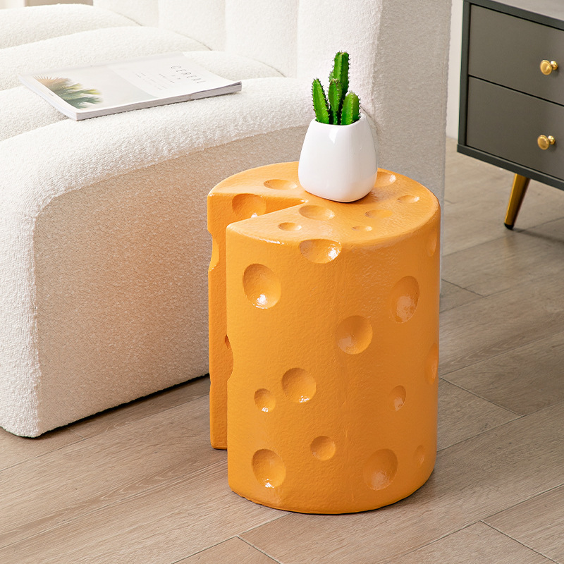 Cartoon Creative Cheese Corner Low Stool Internet Celebrity Living Room Decorative Ornaments Casual Stool Sofa Side Table