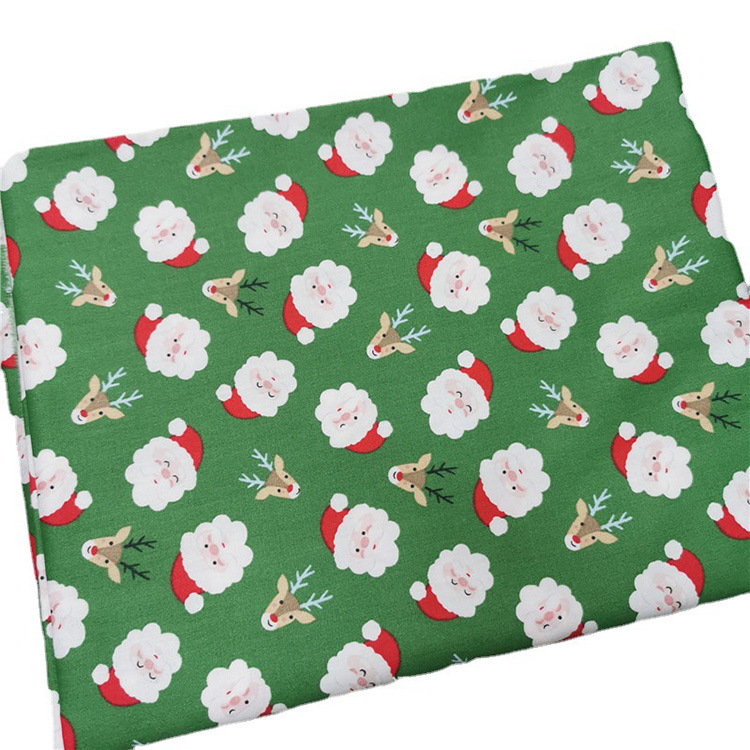 Bajo MOQ tejido impresión activa 100% algodón Twill tela de Navidad