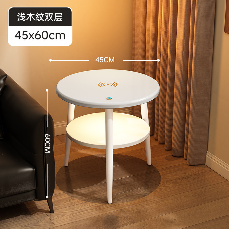 工場直接供給の軽量高級誘導充電サイドテーブル、ワイヤレス充電コーヒーテーブル、誘導ランプ、寝室のベッドサイドテーブル付き|undefined