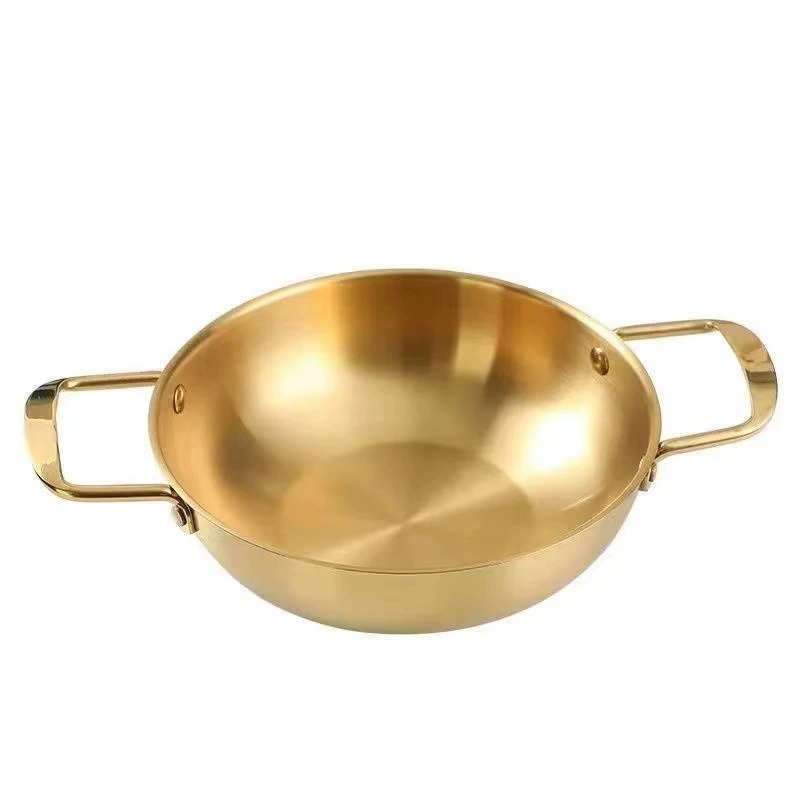 Экономичный корейский рамён-казан 18 см из нержавеющей стали, pot для мгновенной лапши, одиночный горячий казан для супа, двойной набор