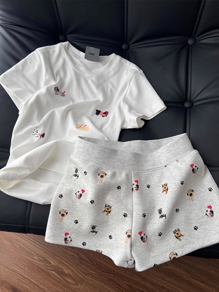 Sommar pyjamas set för kvinnor kort ärm bekväma hemkläder_voghion.com