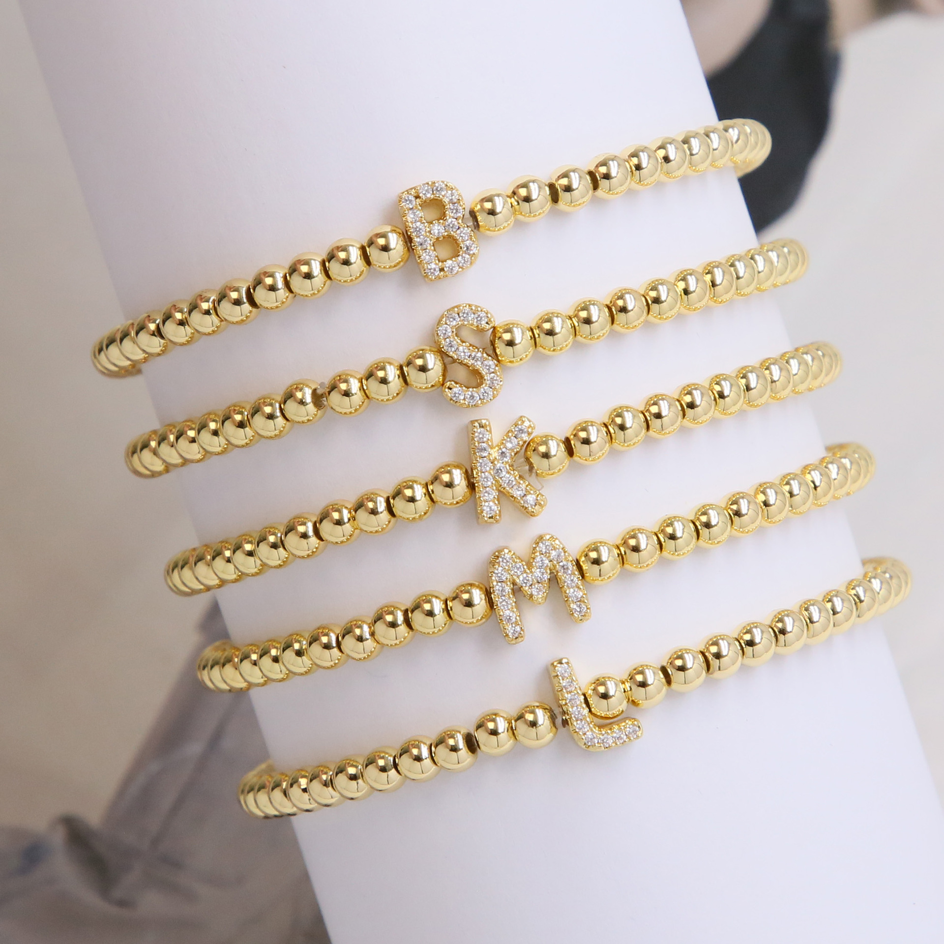 Letter Pattern Women's Gender Brass Plating Letter Bracelets