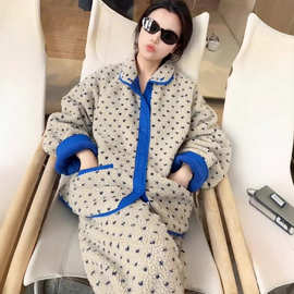 加绒加厚家居服睡衣女2025秋冬新款时尚休闲爆款保暖可外穿两件套