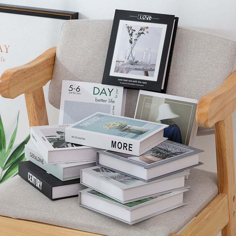 Decorative English Books, Stylish Designer-Style Fake Books, Photography Props, Homestay Studio Soft Decoration, Fake Books for Home Decor