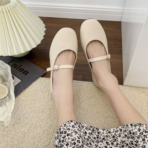 New summer flat shoes for women round toe shallow mouth Mary Jane shoes one-line buckle single shoes wholesale