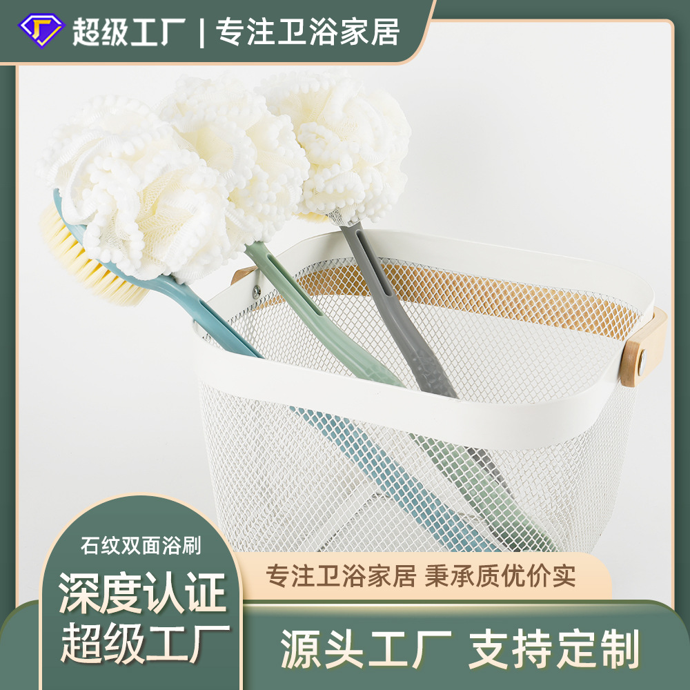 Mango de flores para el hogar Bola de baño de doble cara Cepillo de baño de lana suave de nailon Cepillo de baño Baño de baño Frotamiento de espalda Spot al por mayor