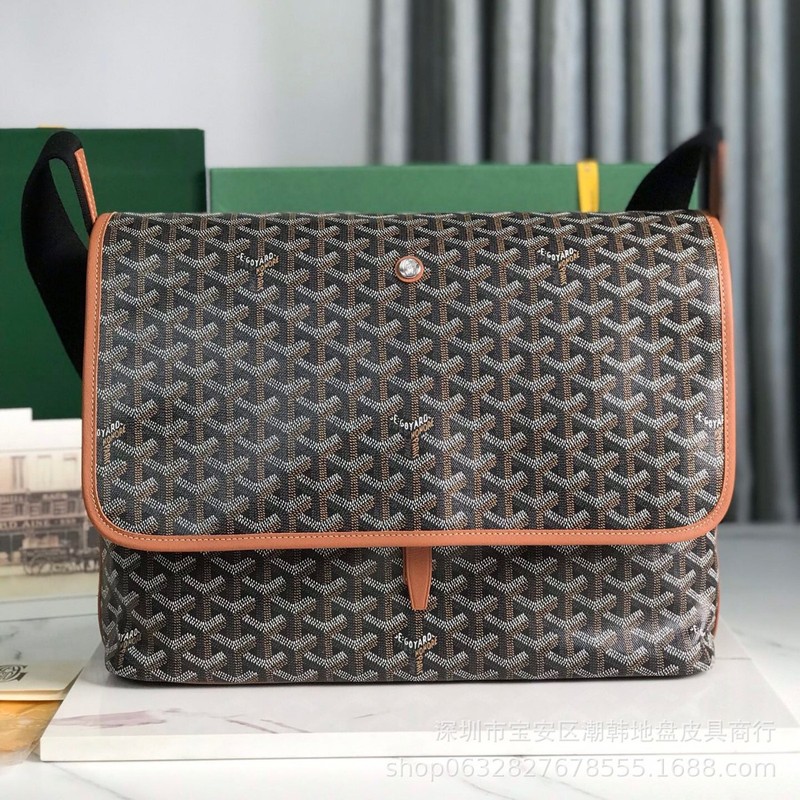 ゴヤール Goyard メンズバッグ カペティエン オールドフラワー ドッグトゥース ショルダー クロスボディ メンズ ラージ メッセンジャーバッグ ブリーフケース|undefined