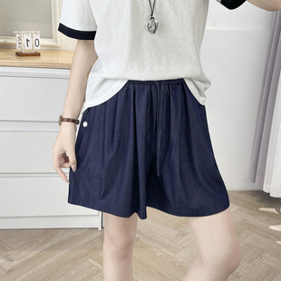 Plus-Size Women's New Summer Simple Casual Thin Tencel Denim Shorts 100kg Hot Pants for Chubby Girls 7578