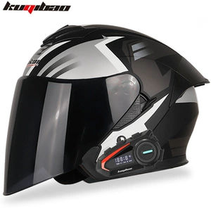 Cool Ride Double Lens Motorcycle Bluetooth Helmet, Long Battery Life, Four-Season Half-Covered Style with Screen, Upgraded for Electric Vehicles