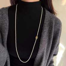 小米珠珍珠项链长款叠戴毛衣链女夏天轻奢小众高端高级感时尚洋气