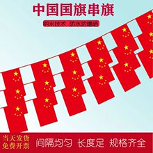 7号8号中国小国旗串吊旗挂旗国庆节装饰五星红旗国旗串旗厂家批发