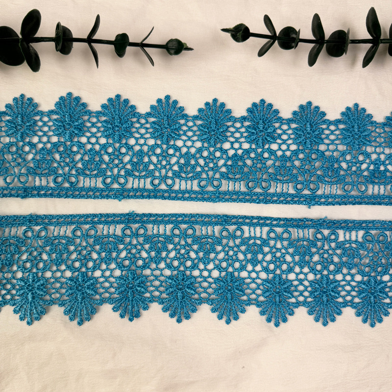 Inventario de 6CM códigos de barras de encaje multicolor ropa infantil cortina de falda para el hogar decoración de encaje accesorios solubles en agua