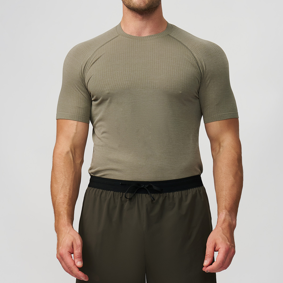 Cross-border hombre sin costuras deportivo acondicionamiento rápido secado transpirable mangas cortas yoga correr camiseta muscular delgada 7752