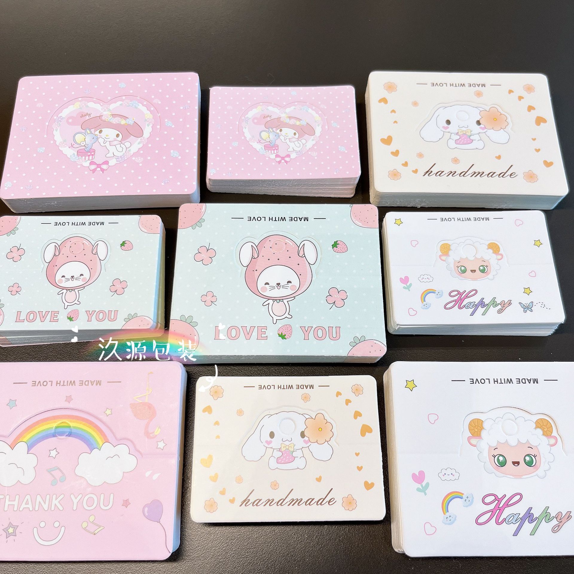 大号中号平口袋DIY发饰奶油胶发夹卡片毛线钩织玩偶包装摆摊批发