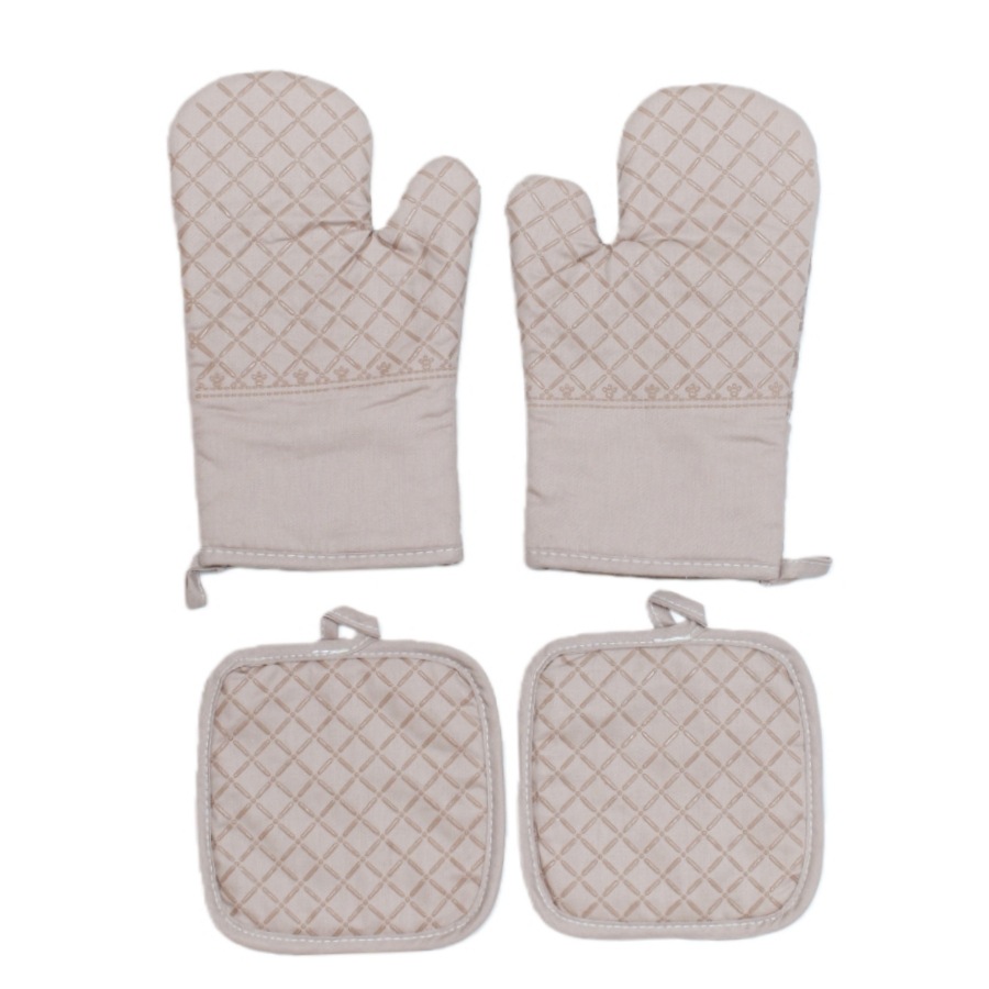Guantes de aislamiento térmico de silicona de algodón grueso y alargado antideslizante resistente a altas temperaturas guantes de horno de horneado resistente a quemar manos