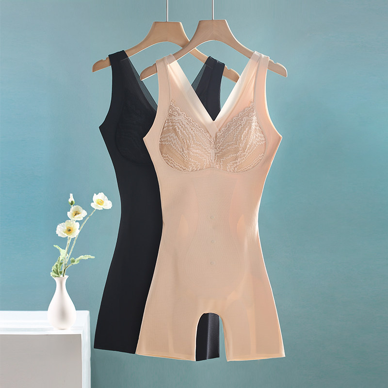 Thin One-Piece Shapewear for Tummy Control and Waist Shaping, No Need to Wear a Bra, Back-Off Design, Plus-Size Body Shaping Underwear
