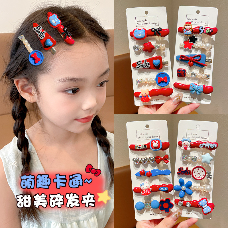Nuevo clip de cabello para niños dulce niña lindo cartón de dibujos animados clip de cabello para bebés peluche clip cabello princesa niña