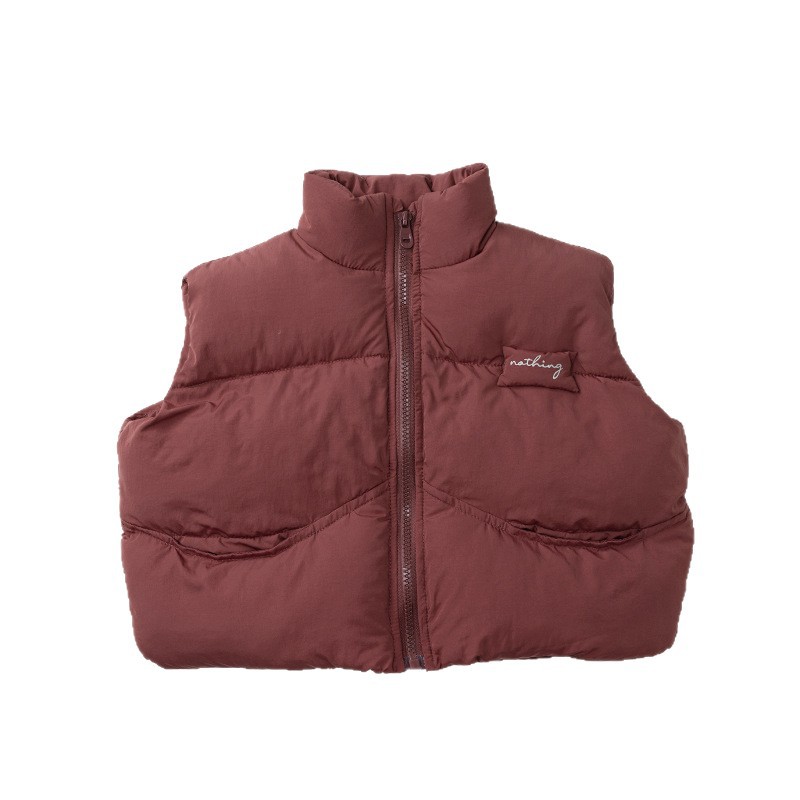 Ropa infantil para niños niñas chaleco de algodón 2025 invierno nuevo bebé grueso chaleco caliente hombro de moda coreana