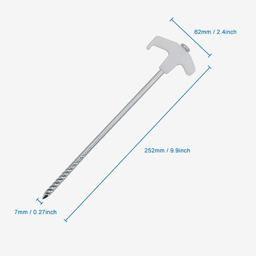 Outdoor canopy camping glow-in-the-dark spike with rotatable fixed threaded fluorescent 25cm thickened tent spike accessory