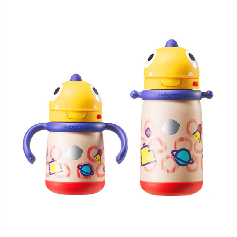 【正品包邮】babycare保温杯儿童霸王龙水杯萌趣托比不锈钢吸管杯|undefined