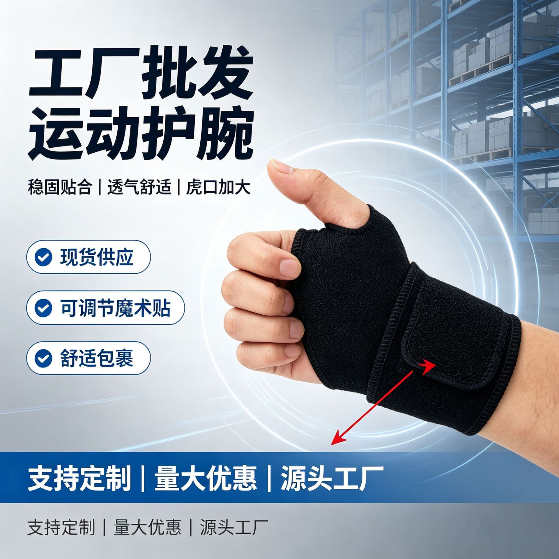 批发运动专用弹力保暖护腕固定保护带中老年防寒自发热手腕套跨境