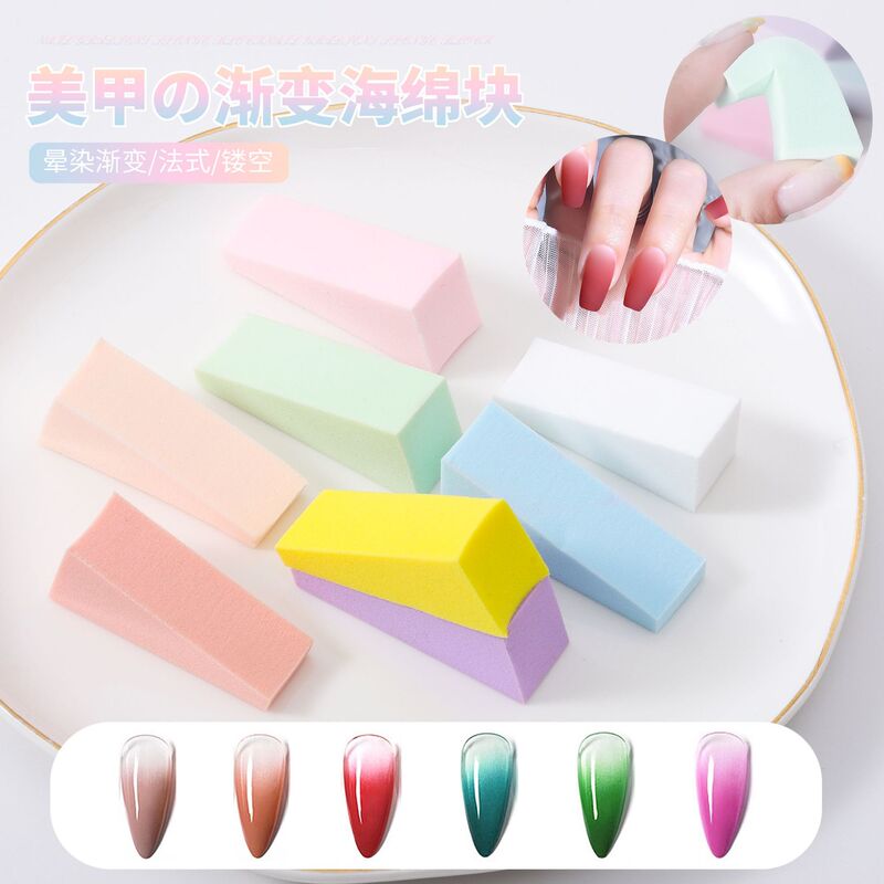 Nail art pat glue special sponge blooming blush gradient triangle sponge block tool nail glue nail shop special