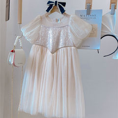 77150 Baby Girl Dress Children's Clothing Summer New Product Girls French Sparkling Diamond Fashion Mesh Princess Dress