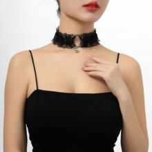 跨境爆款日系洛丽塔项圈 女铃铛猫咪蕾丝领口颈圈项链饰品装饰