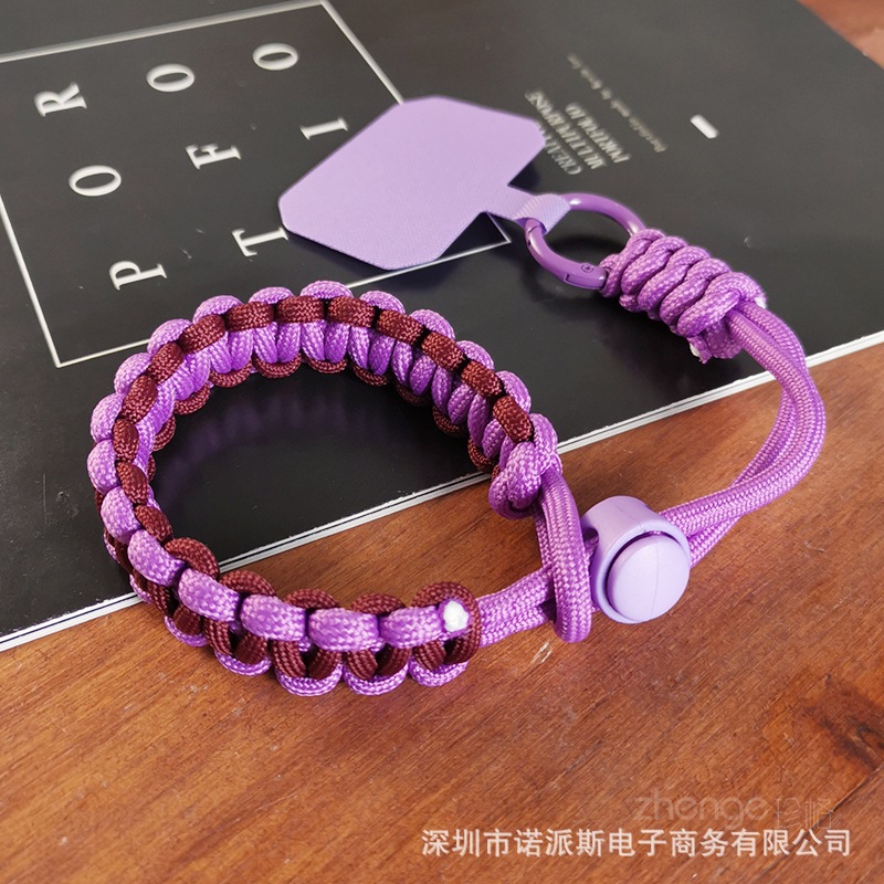 짧은 스타일 [버건디 퍼플] 조절 가능한 땋은 끈 + 보라색 클립