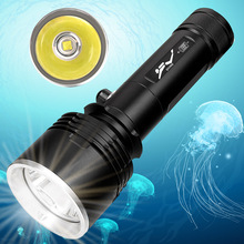 跨境XHP70定焦强光防水 搜救夜潜探照鱼螃蟹直销 LED铝合金手电筒